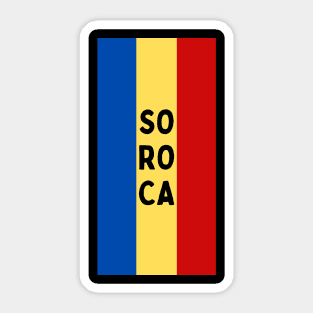 Soroca City in Moldovan Flag Colors Vertical Sticker